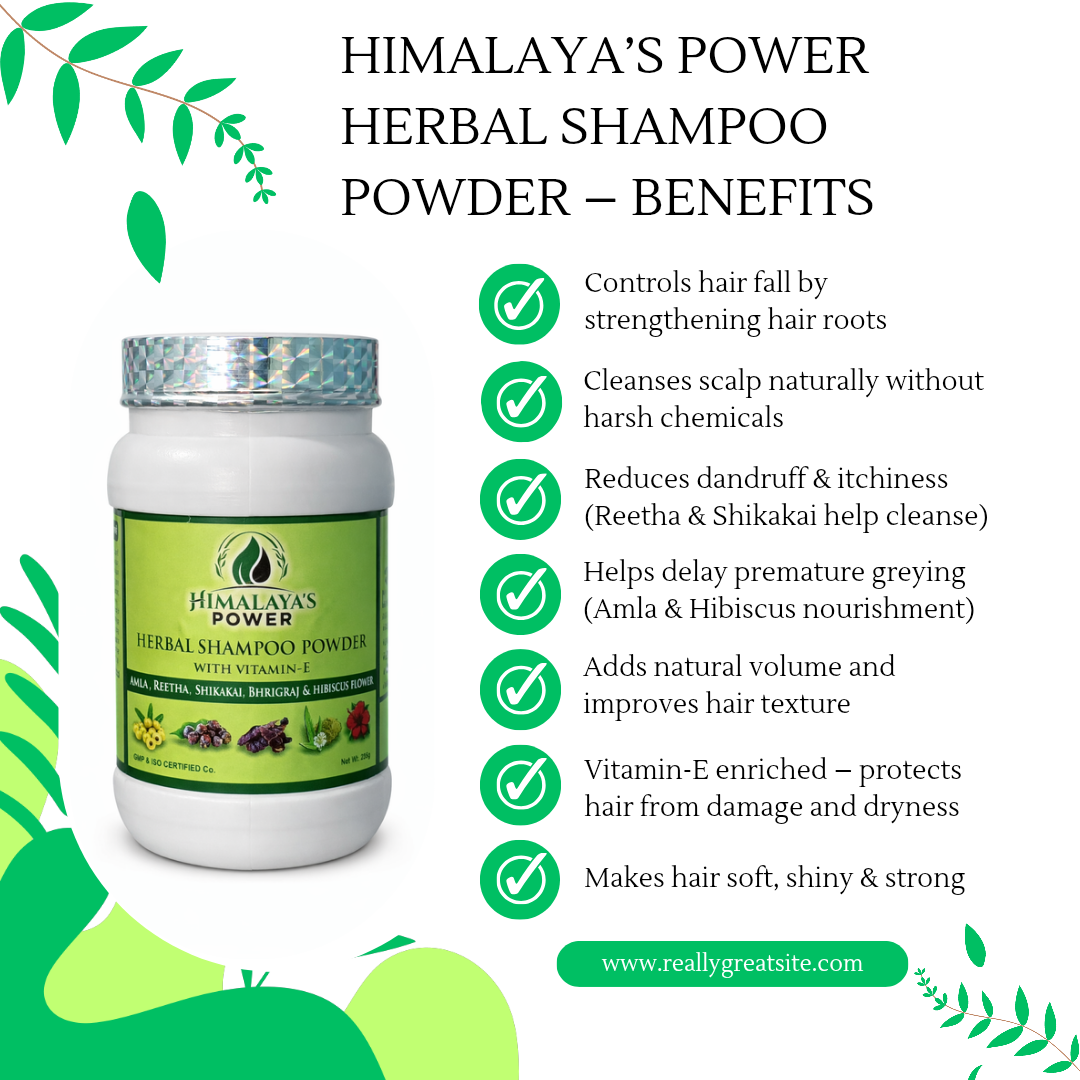 Himalaya’s Power Herbal Shampoo Powder – With Vitamin-E